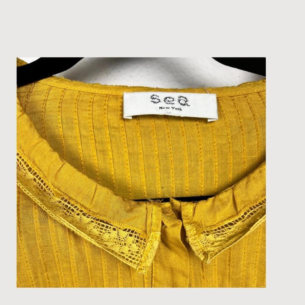 Rare Tuckernuck Sea New York Seraphina Long Sleeve Ruffle Blouse coastal cowgirl - Picture 4 of 8